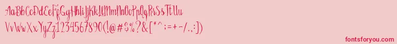 Bellanie Script Free Demo Font – Red Fonts on Pink Background