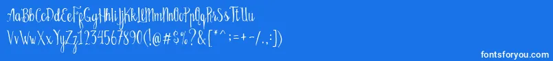 Fonte Bellanie Script Free Demo – fontes brancas em um fundo azul