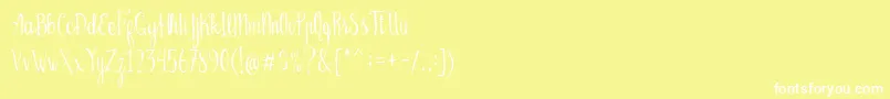 Police Bellanie Script Free Demo – polices blanches sur fond jaune