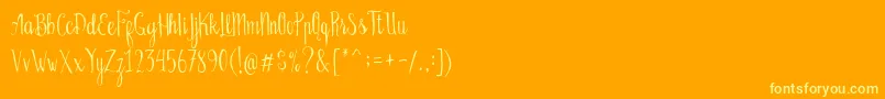 Bellanie Script Free Demo Font – Yellow Fonts on Orange Background