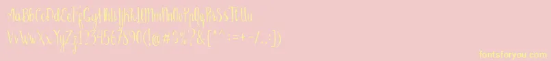 fuente Bellanie Script Free Demo – Fuentes Amarillas Sobre Fondo Rosa