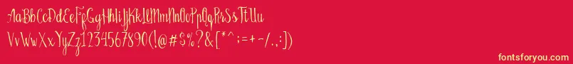 Bellanie Script Free Demo Font – Yellow Fonts on Red Background