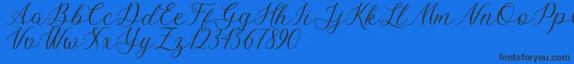 Bellasic Free For Personal Use-Schriftart – Schwarze Schriften auf blauem Hintergrund