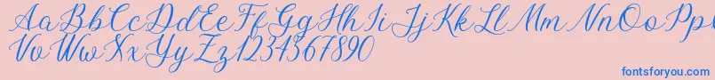 Bellasic Free For Personal Use Font – Blue Fonts on Pink Background