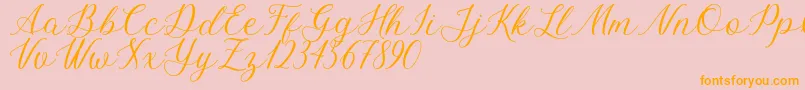 Bellasic Free For Personal Use-Schriftart – Orangefarbene Schriften auf rosa Hintergrund