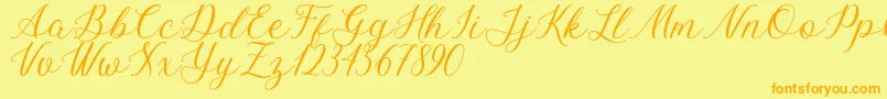 Bellasic Free For Personal Use Font – Orange Fonts on Yellow Background