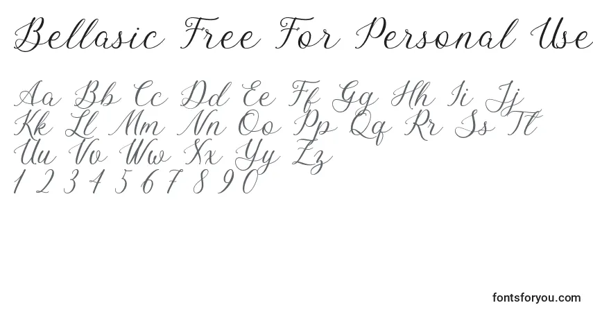 A fonte Bellasic Free For Personal Use (121014) – alfabeto, números, caracteres especiais
