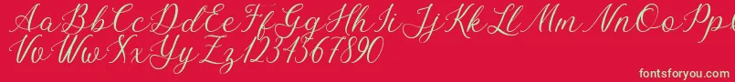 Bellasic Free For Personal Use Font – Green Fonts on Red Background
