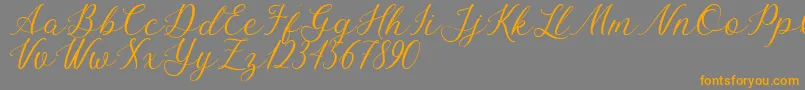 Bellasic Free For Personal Use Font – Orange Fonts on Gray Background