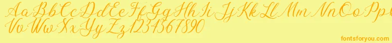 Bellasic Free For Personal Use Font – Orange Fonts on Yellow Background