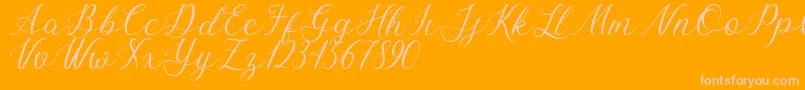 Bellasic Free For Personal Use-Schriftart – Rosa Schriften auf orangefarbenem Hintergrund