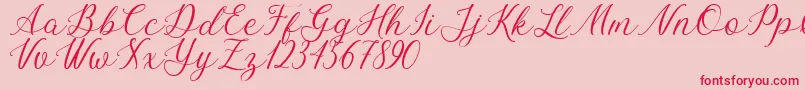 Bellasic Free For Personal Use-Schriftart – Rote Schriften auf rosa Hintergrund