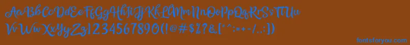 Bellasya Font – Blue Fonts on Brown Background