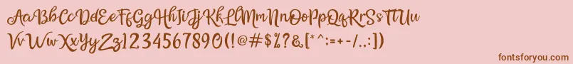 Bellasya Font – Brown Fonts on Pink Background