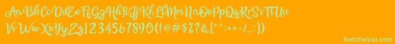 Bellasya-fontti – vihreät fontit oranssilla taustalla