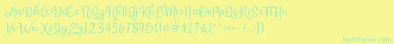 Шрифт Bellasya – зелёные шрифты на жёлтом фоне
