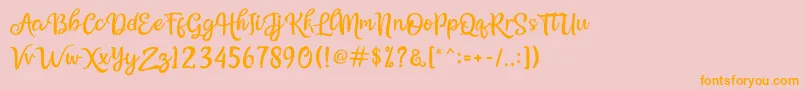 Bellasya Font – Orange Fonts on Pink Background