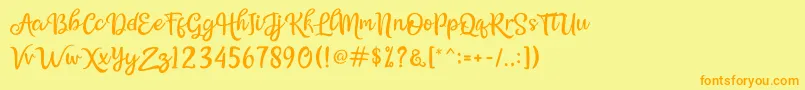 Bellasya Font – Orange Fonts on Yellow Background