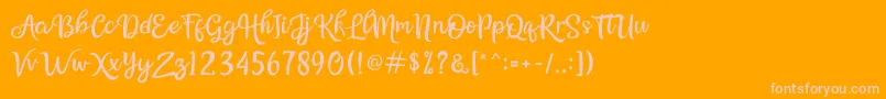 Bellasya Font – Pink Fonts on Orange Background