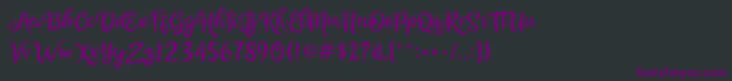 フォントBellasya – 黒い背景に紫のフォント