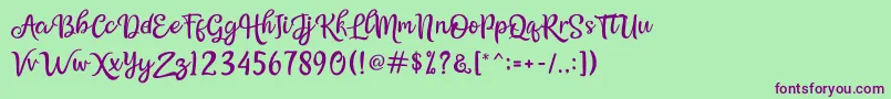 Bellasya Font – Purple Fonts on Green Background