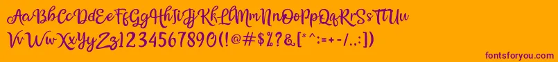 Bellasya Font – Purple Fonts on Orange Background