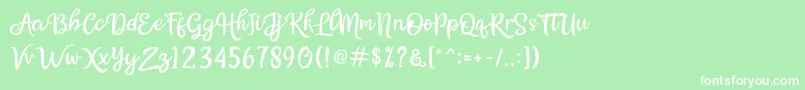 Bellasya Font – White Fonts on Green Background