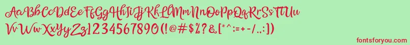 Bellasya Font – Red Fonts on Green Background