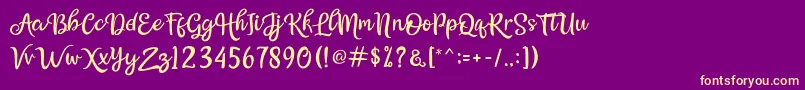 Bellasya Font – Yellow Fonts on Purple Background