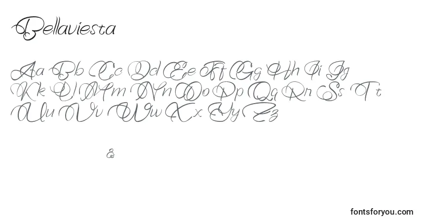 Czcionka Bellaviesta – alfabet, cyfry, specjalne znaki