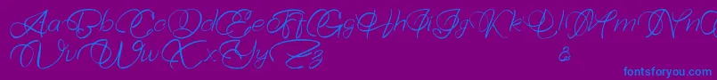 Bellaviesta Font – Blue Fonts on Purple Background