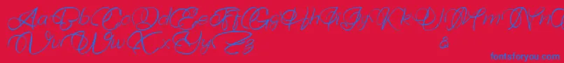 Bellaviesta Font – Blue Fonts on Red Background