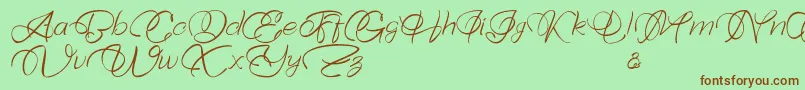 Bellaviesta Font – Brown Fonts on Green Background