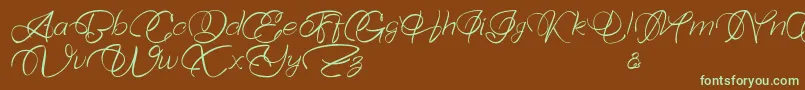 Bellaviesta Font – Green Fonts on Brown Background