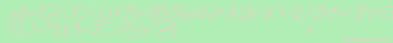 Bellaviesta-fontti – vaaleanpunaiset fontit vihreällä taustalla