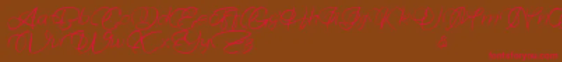 Bellaviesta Font – Red Fonts on Brown Background