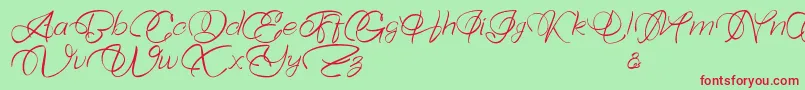 Bellaviesta Font – Red Fonts on Green Background