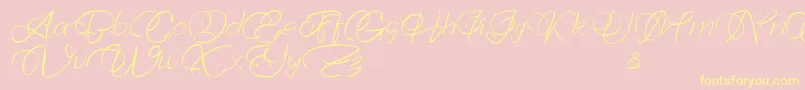 Bellaviesta Font – Yellow Fonts on Pink Background