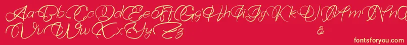 Bellaviesta Font – Yellow Fonts on Red Background