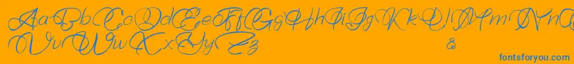 Bellaviesta Font – Blue Fonts on Orange Background