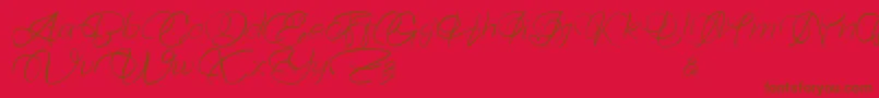 Bellaviesta Font – Brown Fonts on Red Background