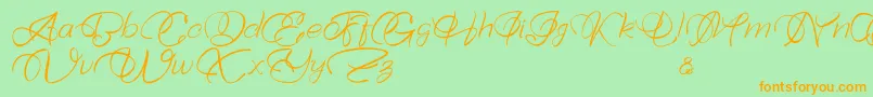 Bellaviesta Font – Orange Fonts on Green Background