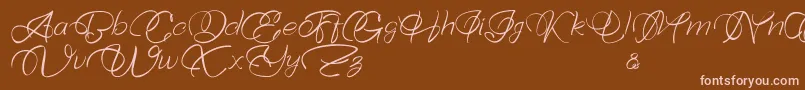 Bellaviesta-Schriftart – Rosa Schriften auf braunem Hintergrund