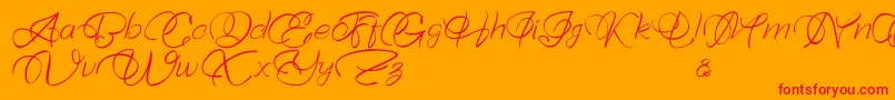 フォントBellaviesta – オレンジの背景に赤い文字