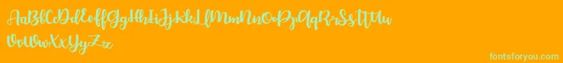 Bellco FREE Font – Green Fonts on Orange Background