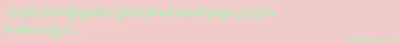Bellco FREE Font – Green Fonts on Pink Background