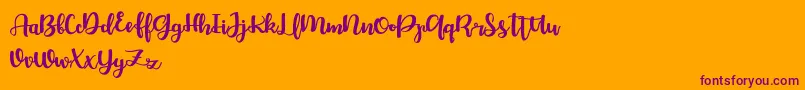 Bellco FREE Font – Purple Fonts on Orange Background