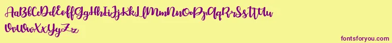 Bellco FREE Font – Purple Fonts on Yellow Background