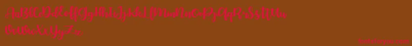 Bellco FREE Font – Red Fonts on Brown Background