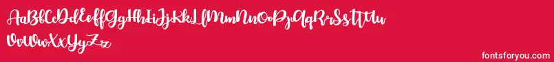 Fonte Bellco FREE – fontes brancas em um fundo vermelho